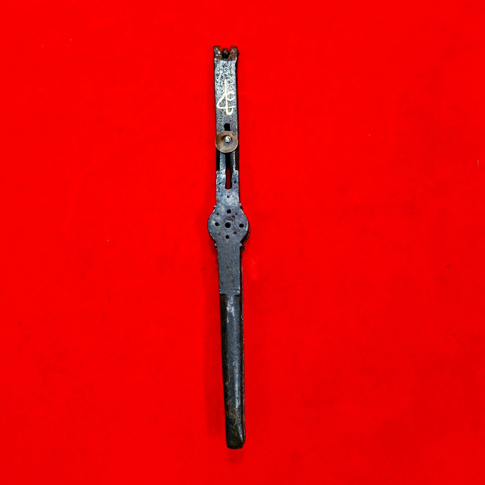 Antique Ottoman Indo Persian Mughal Islamic Artist Iron Tweezer Tool Gold Ali عل