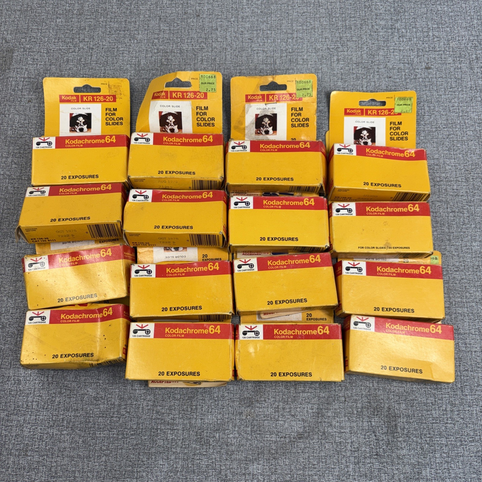 Kodak Kodachrome64 Film for Color Slides KR126-20 Expired 1976-9 Lot Of 16