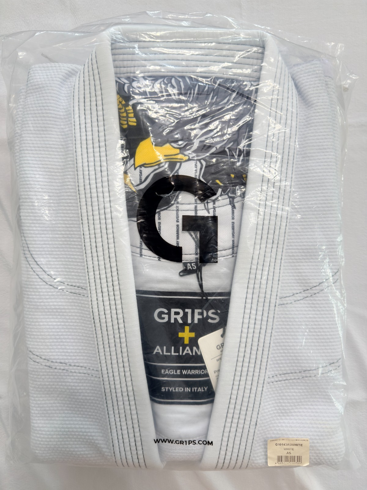 Gr1ps Alliance Jiu Jitsu Gi- White A5