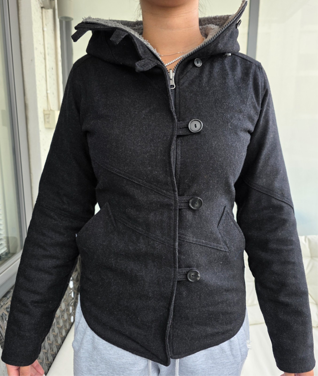 Patagonia Women\'s Felted Jacket XS Reversible Merino Wool Hooded FA13 27410