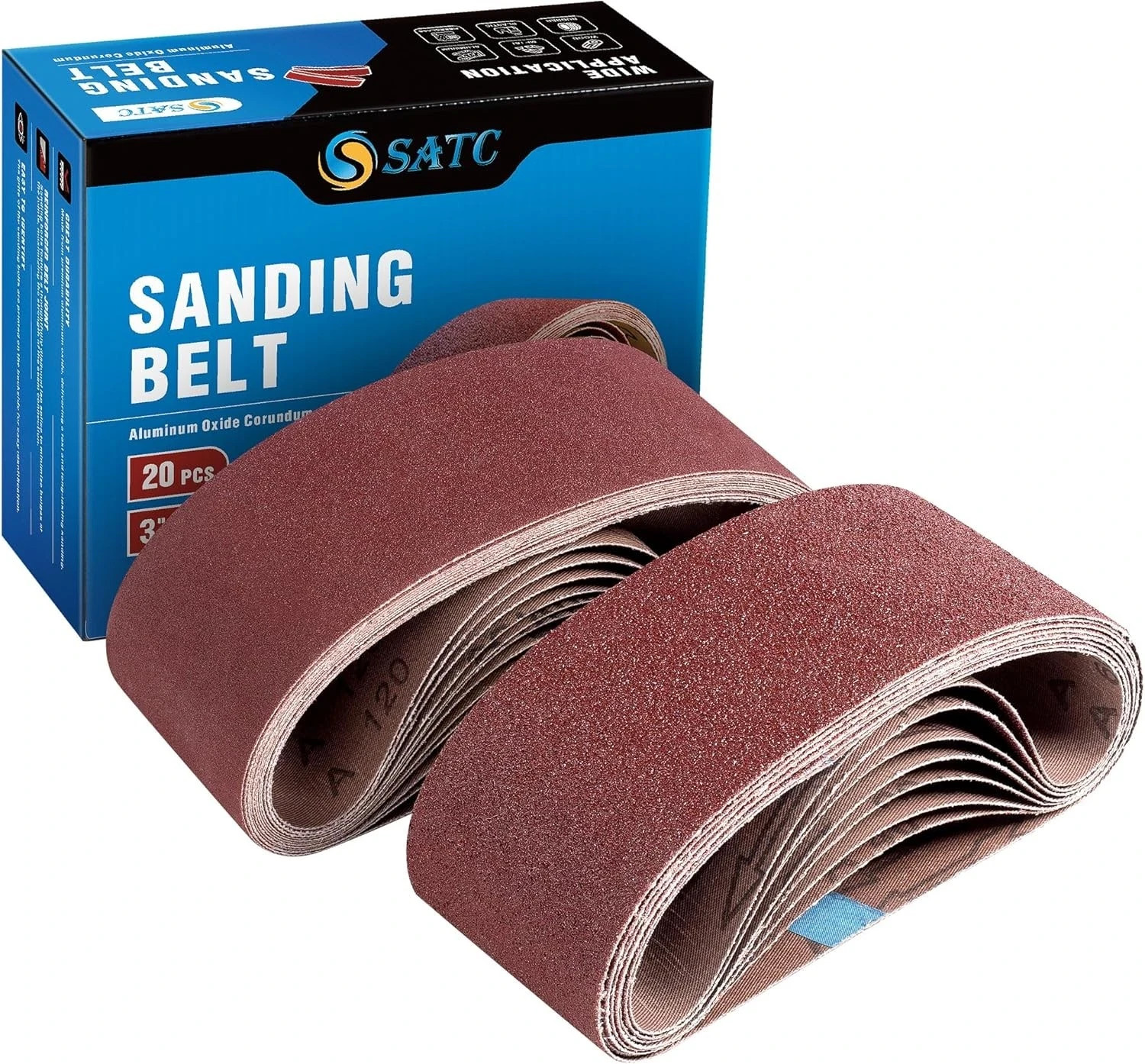 S SATC 3x18 Sanding Belts 20PCS Belt Sander Paper Aluminum Oxide (3 Inch S SATC 3x18 Sanding Belts 20PCS Belt Sander Paper Aluminum Oxide (3 Inch