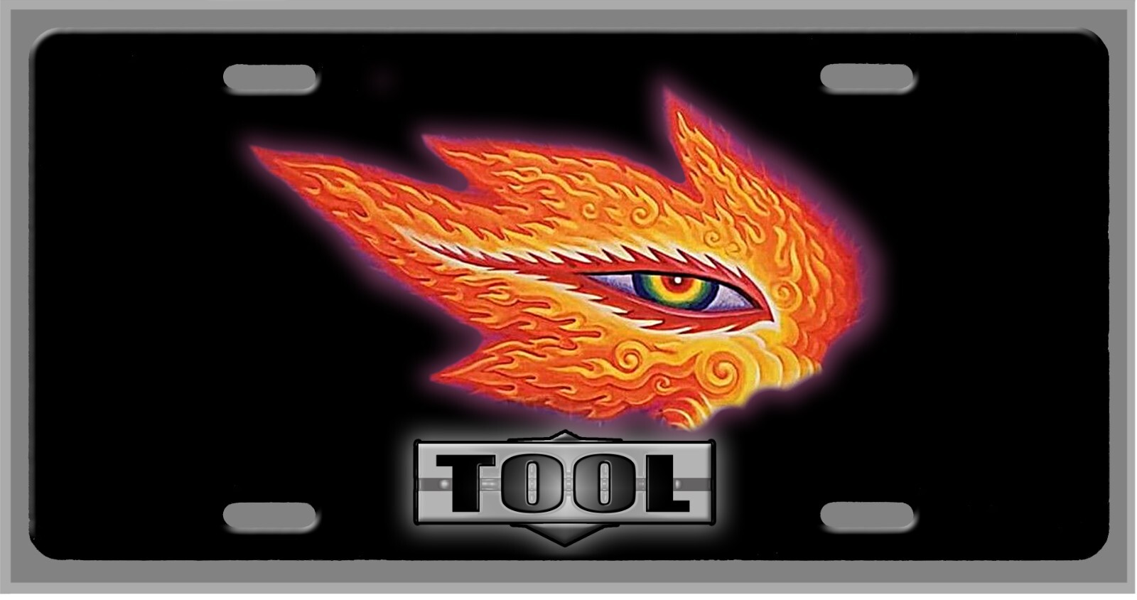 L@@K Tool Flaming Eye Car Vanity Tag  License Plate