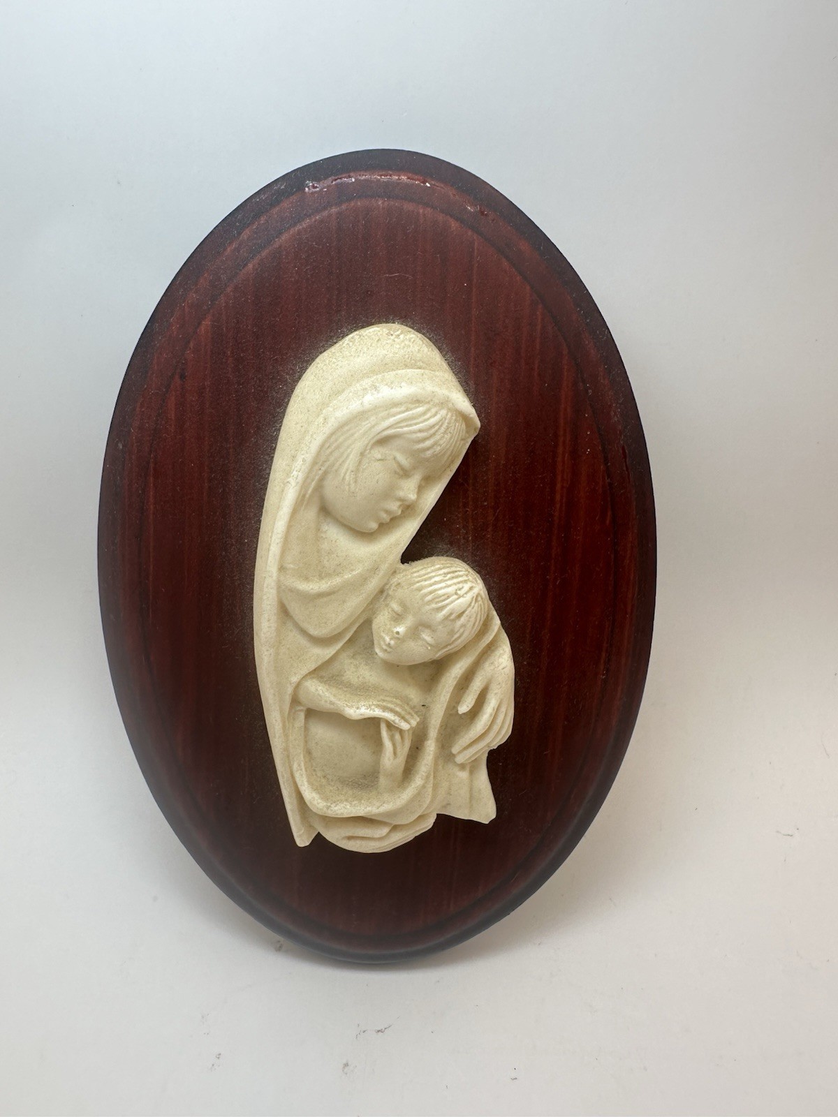 Vintage Catholic Baptism Plague Madonna Child Religious Keepsake Faith 4.5\ Vintage Catholic Baptism Plague Madonna Child Religious Keepsake Faith 4.5\