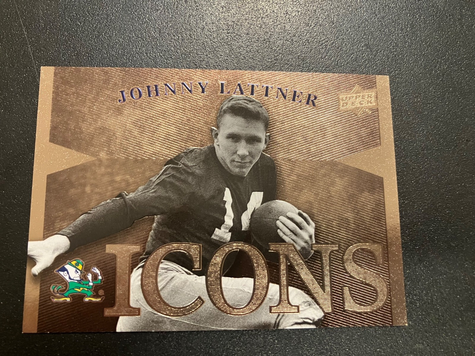 2013 Upper Deck JOHNNY LATTNER Notre Dame QB ICONS I-DL IS NCAA football card 2013 Upper Deck JOHNNY LATTNER Notre Dame QB ICONS I-DL IS NCAA football card
