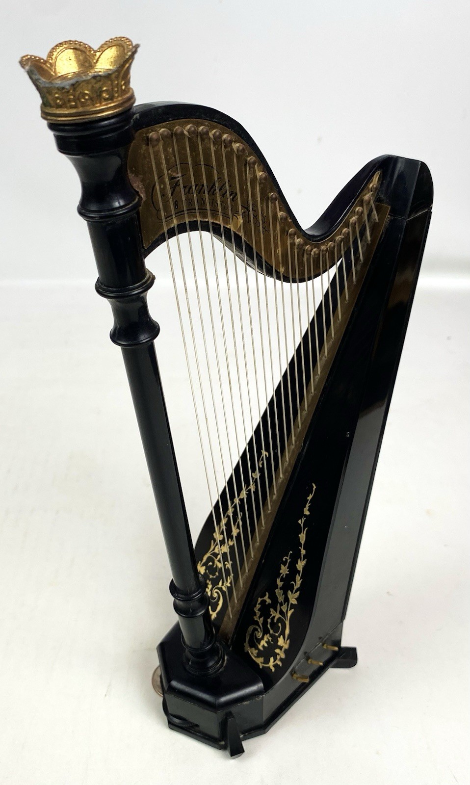Vintage Novelty Collectible Black Franklin 8 Transistor Harp Radio Lf-180 WORKS Vintage Novelty Collectible Black Franklin 8 Transistor Harp Radio Lf-180 WORKS