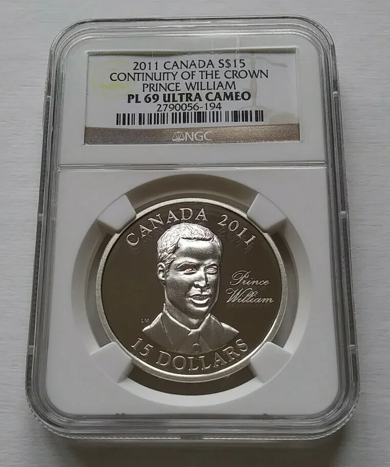 2011 Canada 30g Silver Proof Continuity of the Crown Prince William NGC PL69 UHR