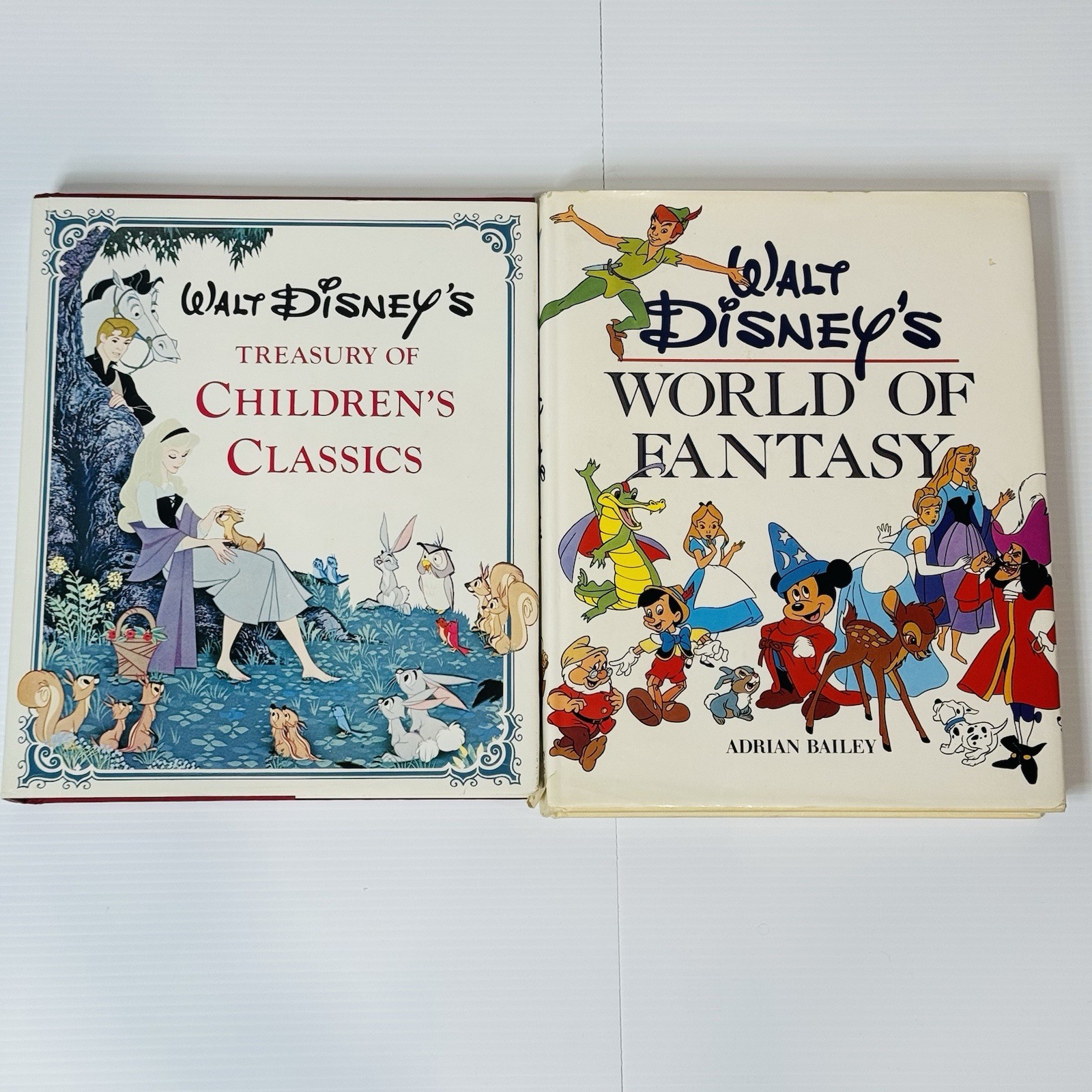 Vintage Walt Disney 2 Book Lot World of Fantasy Treasury of Children’s Classics