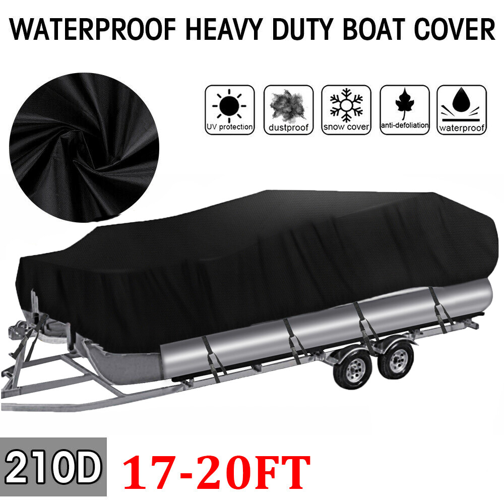 NEVERLAND Heavy Duty Trailerable Pontoon Boat Cover for Winter Outside Storage