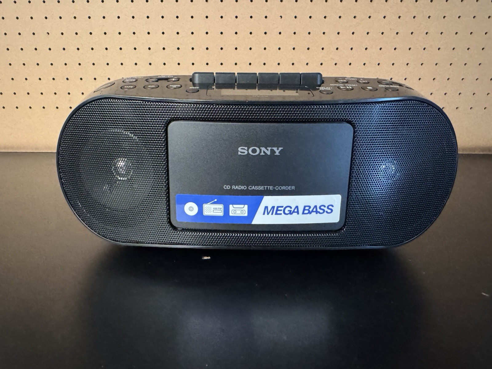 Sony CFD-S50 CD Cassette Boombox AM/FM Radio - NO POWER CORD Bad Cassette