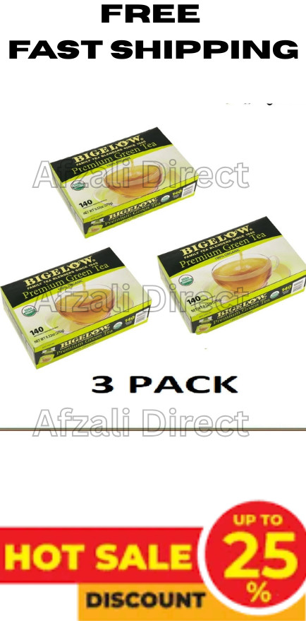 3 Pack - Bigelow Organic Premium Green Tea, Smooth Delicate Taste, 140 ct FRESH 3 Pack - Bigelow Organic Premium Green Tea, Smooth Delicate Taste, 140 ct FRESH