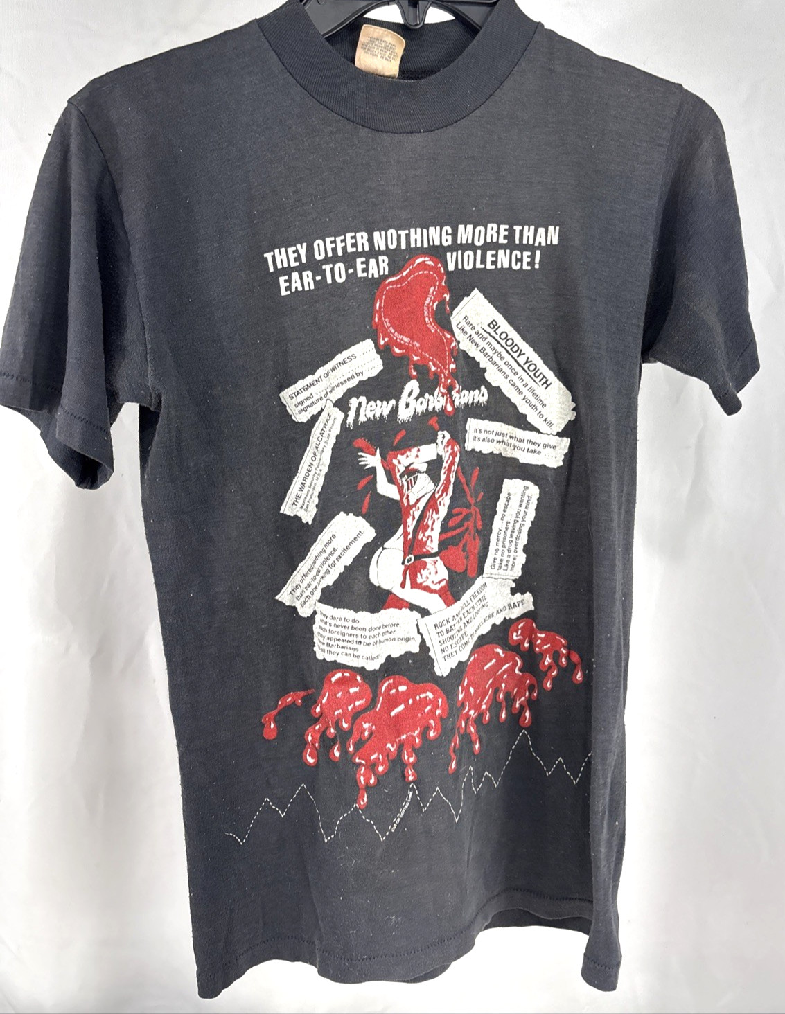 Vintage 1979 New Barbarians Band Tour T-Shirt Keith Richards Ron Wood Size Small