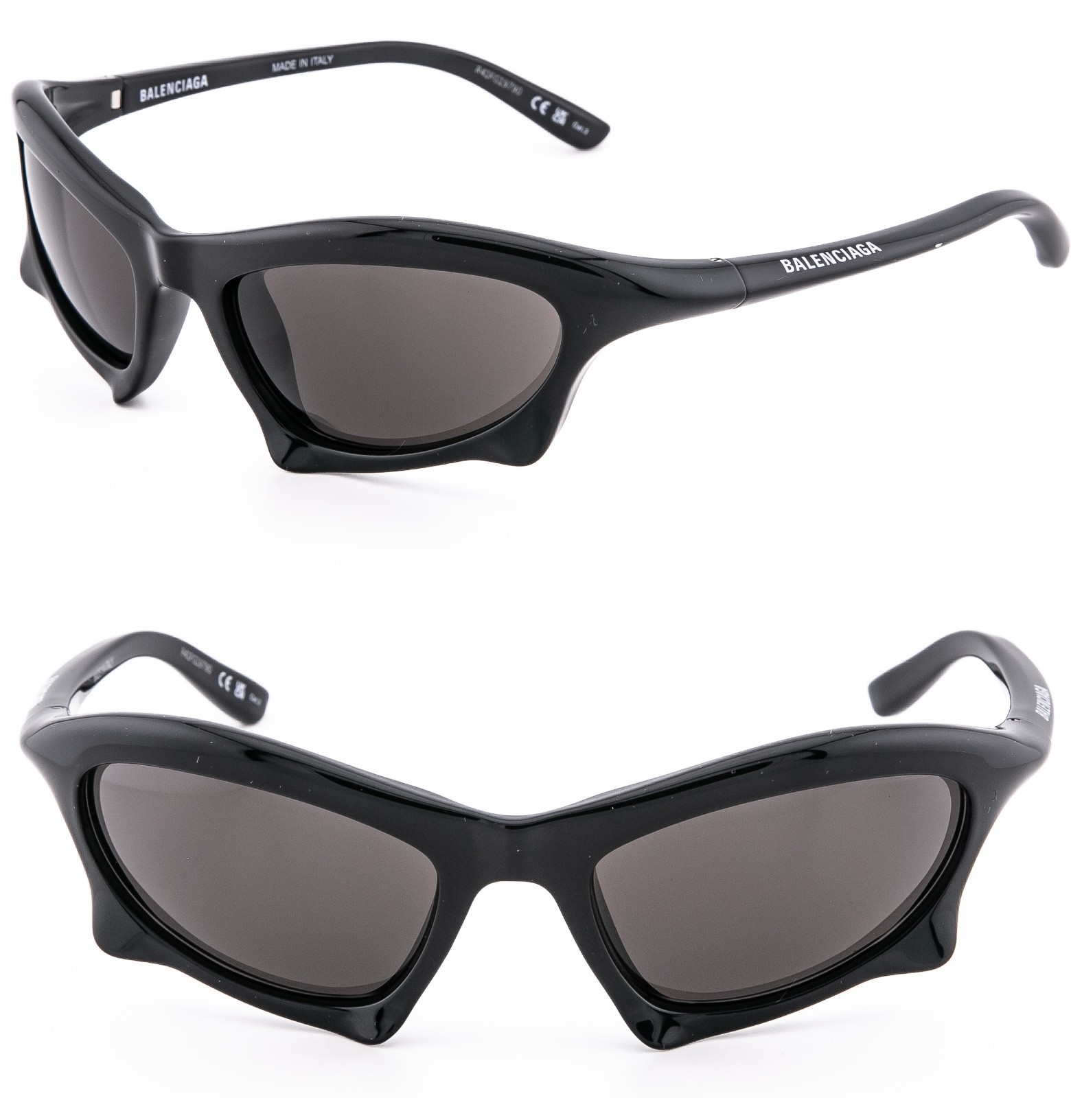 BALENCIAGA BAT 0229 Black 001 Fashion Demna Angular Wrap Sunglasses BB0229S BALENCIAGA BAT 0229 Black 001 Fashion Demna Angular Wrap Sunglasses BB0229S