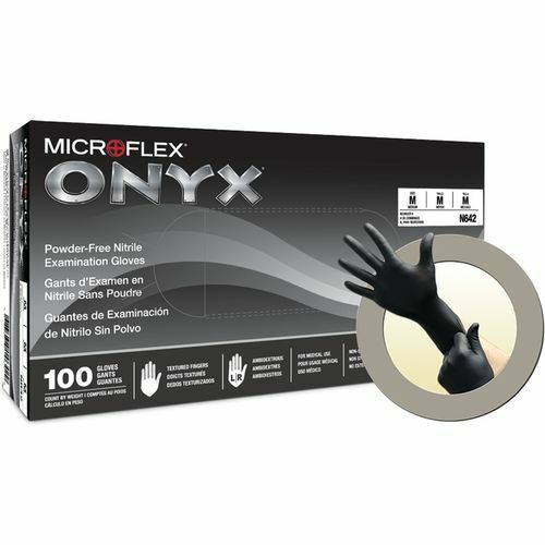 Microflex N643 Onyx Large Disposable Nitrile Black Medical/Exam Gloves - 1,000pk