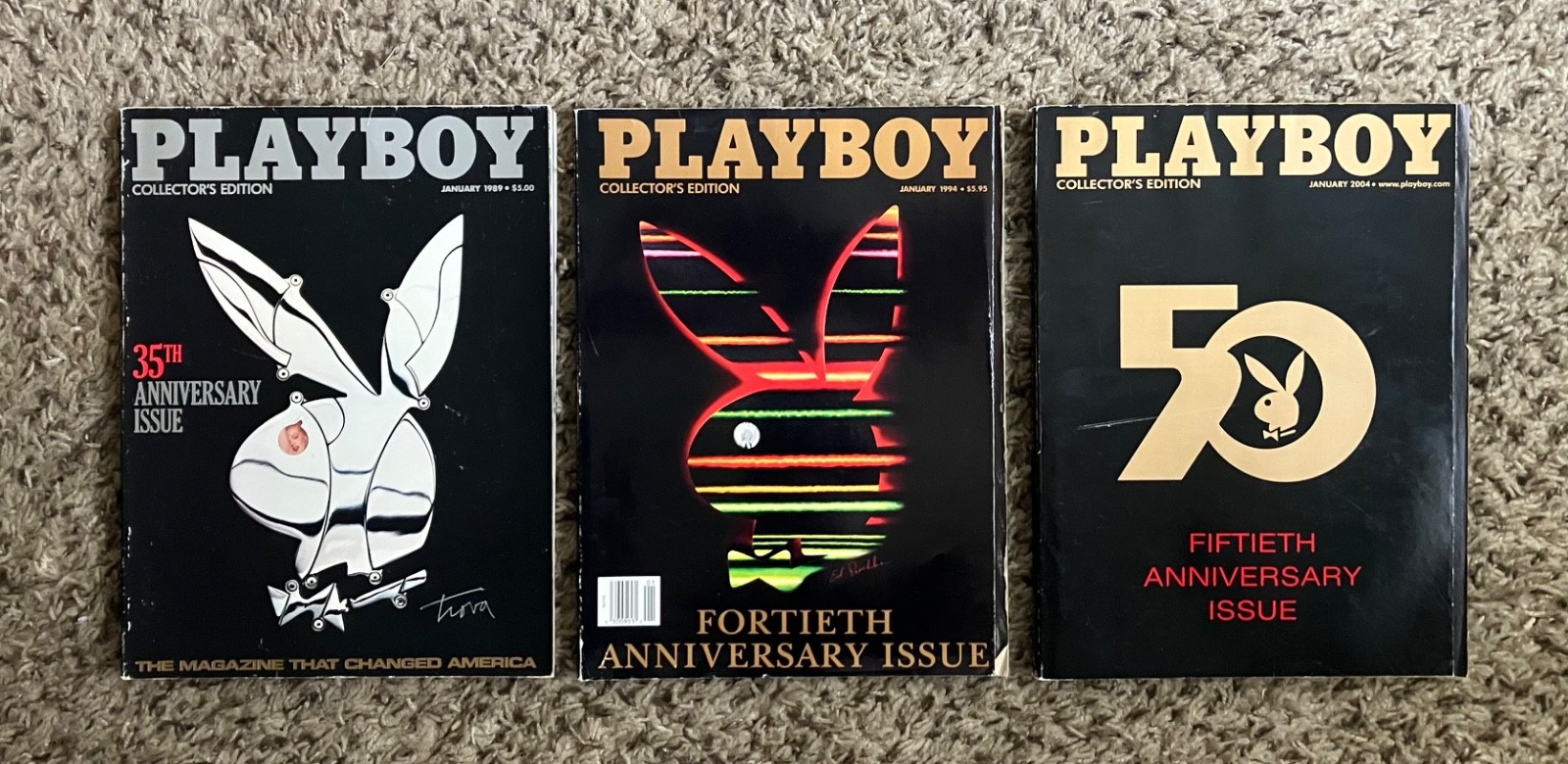 Playboy Magazine 35th 40th 50th Anniversary 3 Issue LOT Playboy Magazine 35th 40th 50th Anniversary 3 Issue LOT