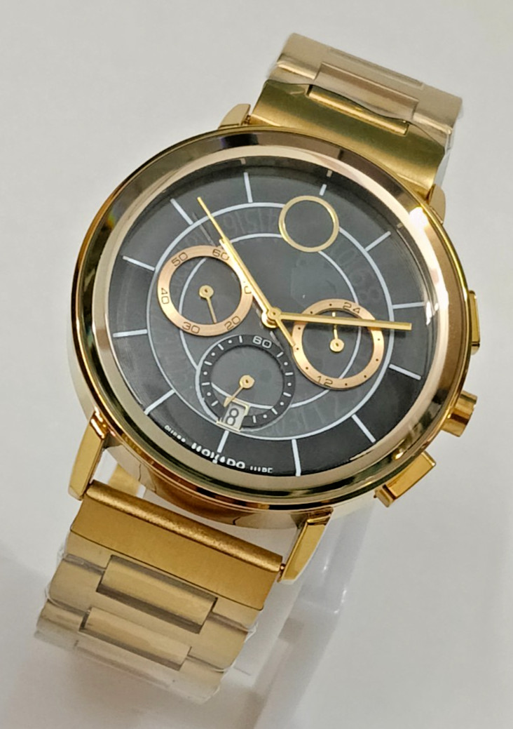 Beautiful Quartz Chronograph Movado Black Dial Japan Made For Man\'s Wrist Watch