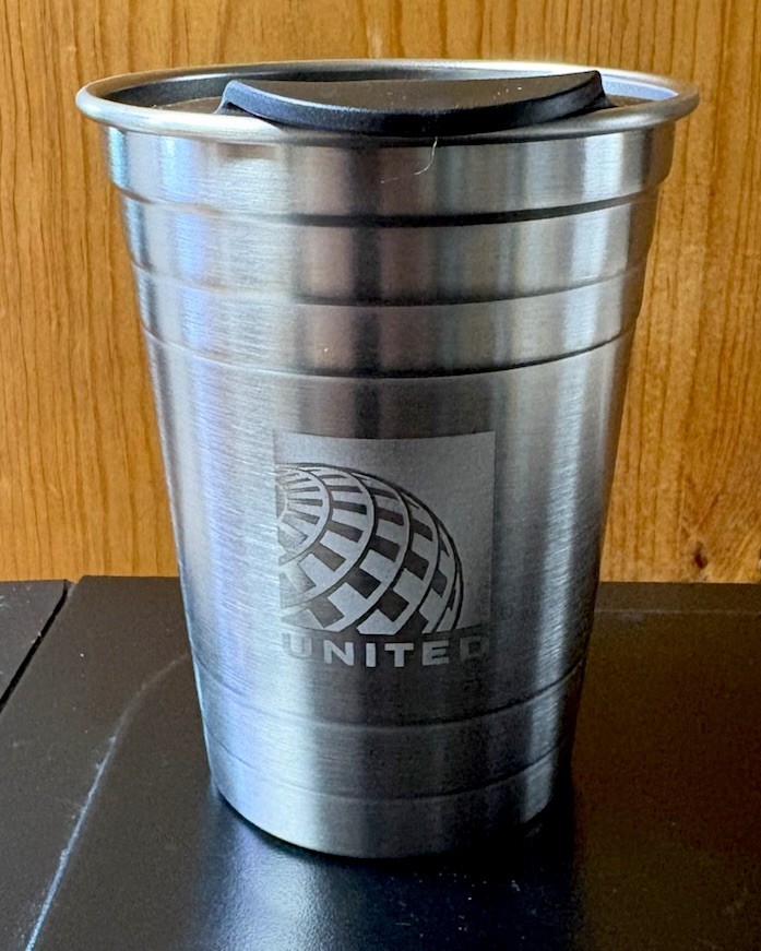 NEW United Airlines Metal Tumbler Travel Drinking Cup NEW United Airlines Metal Tumbler Travel Drinking Cup