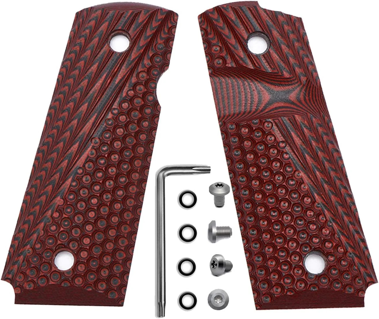 1911 G10 Grips, Compact Size Officer OPS Texture 6 Color Options