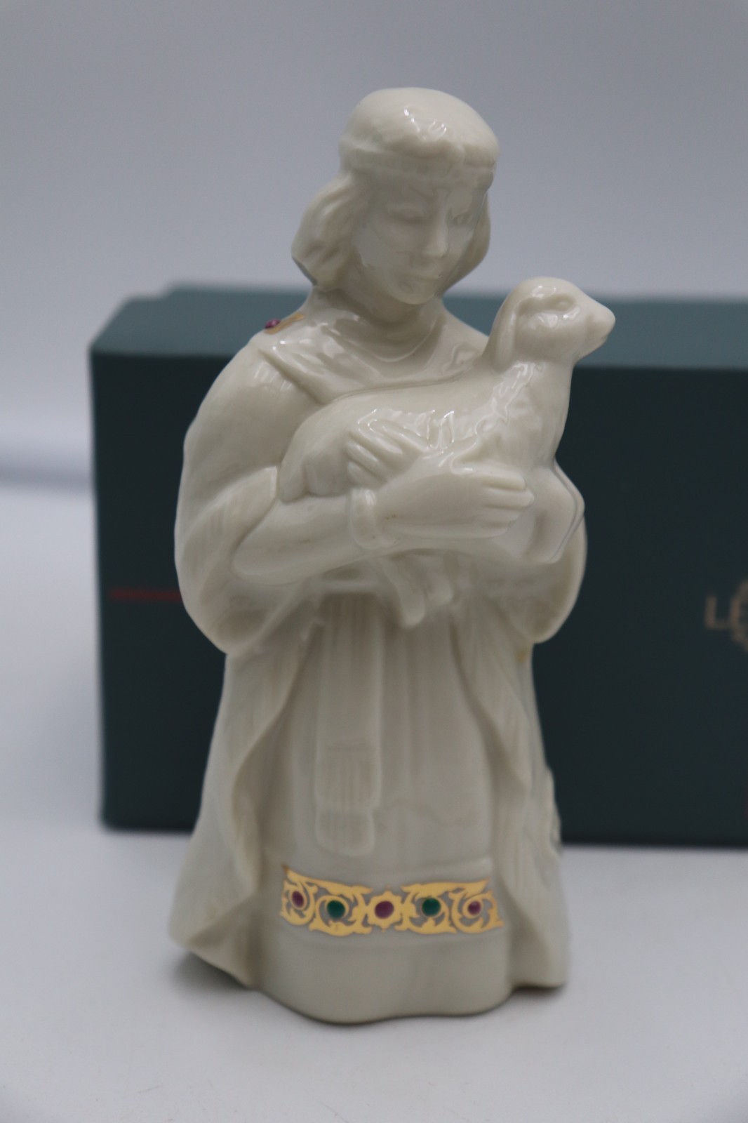 vintage Lenox China Jewels Nativity Shepherd Boy with Lamb 1993 with Box vintage Lenox China Jewels Nativity Shepherd Boy with Lamb 1993 with Box