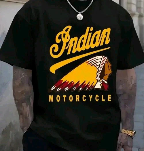 Vintage Indian Motorcycle (T17) Crew Neck Men's Black T-Shirt.
