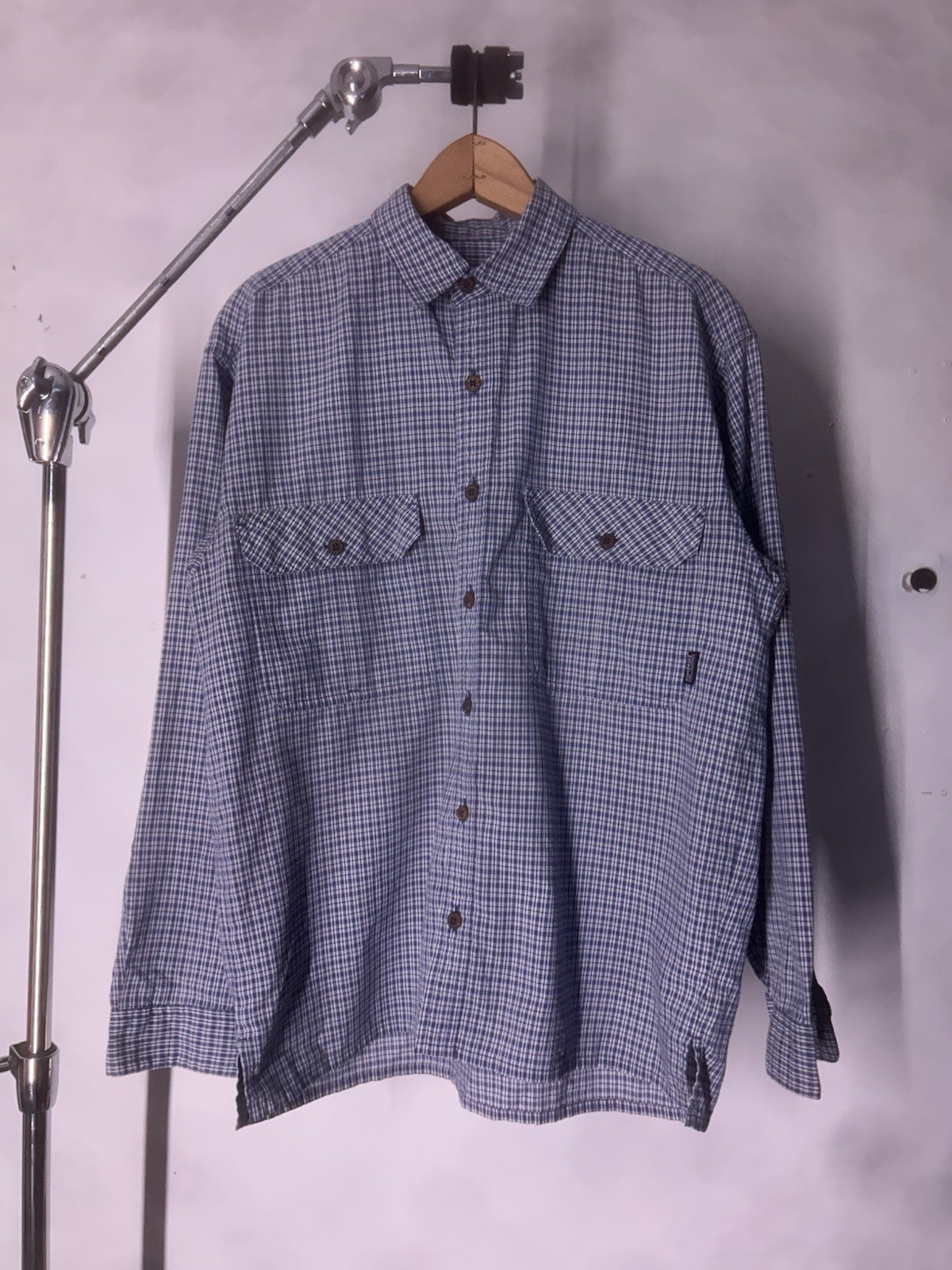 Vintage 90s Patagonia Button Down Shirt Blue Plaid Size Small Lightweight Vintage 90s Patagonia Button Down Shirt Blue Plaid Size Small Lightweight