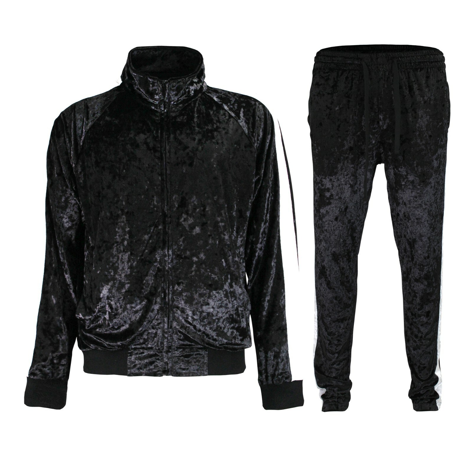 Men's Velvet Velour Tracksuit Set Jogging Jacket and Sweatpants S~5XL   ST851EY 