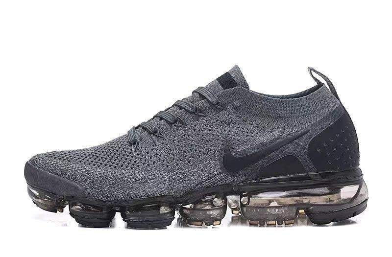 Nike Air VaporMax Flyknit 2 Wolf Grey Black 942843‑002 Men\'s Air Cushion Sneaker