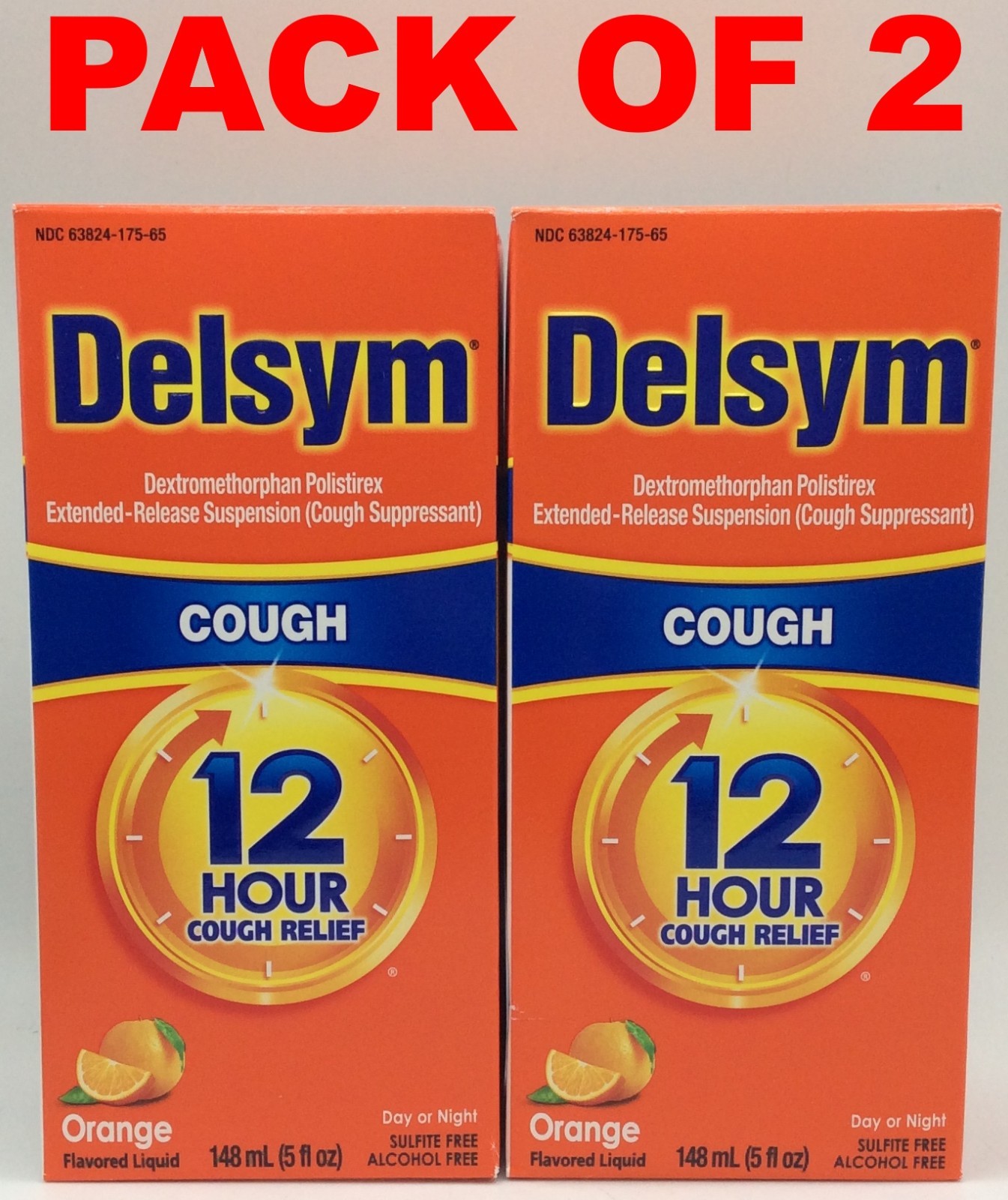 Delsym 12 Hour Cough Medicine for Adults, Liquid Orange Flavor 5oz, AUG/2028