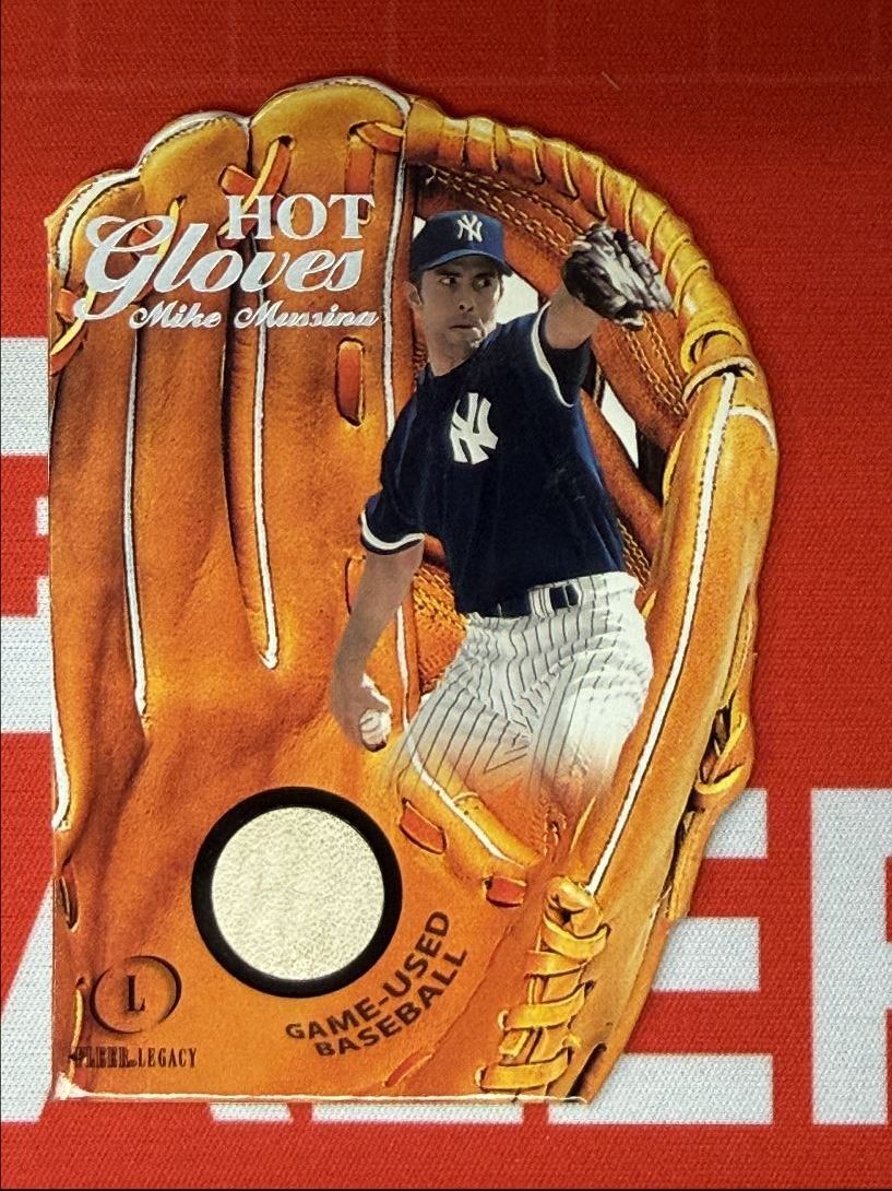 2001 Fleer Legacy Hot Gloves Baseball Relic Mike Mussina Kansas City Royals #2 2001 Fleer Legacy Hot Gloves Baseball Relic Mike Mussina Kansas City Royals #2