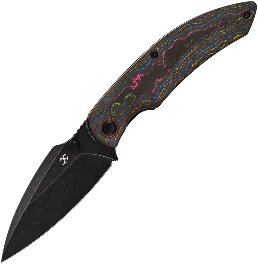 Kansept Knives Falk Linerlock 80s Carbon Fiber Folding Elmax Pocket Knife 1142A2