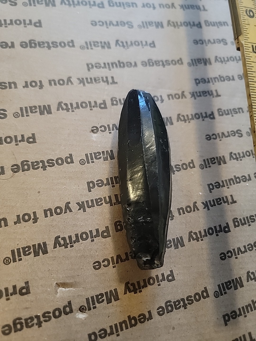 Antique Pre-Columbian Aztec Black Obsidian Prismatic Blade Core 900- 521 A.D