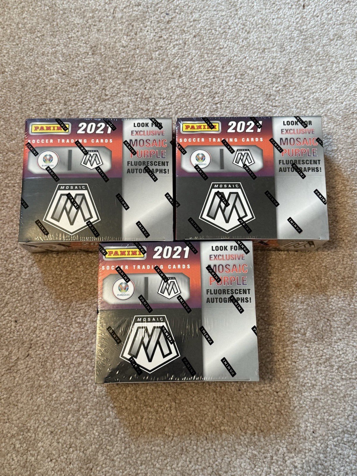 2020-21 Panini Mosaic UEFA Euro Soccer Retail Box Sealed – 10 Packs x 12 Cards