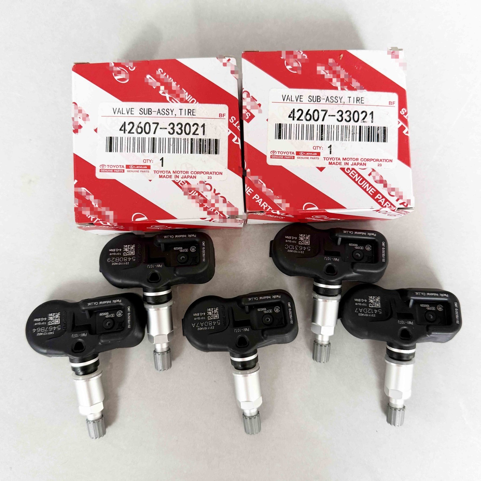 5PCS Genuine Tire Pressure Sensor TPMS 42607-33021 PMV-107J For Toyota Lexus