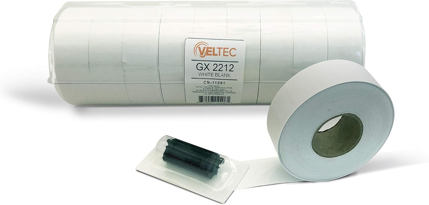2212 White Pricing Labels for Garvey (22-6, 22-7, 22-8) and Contact (6.22, 7.22,
