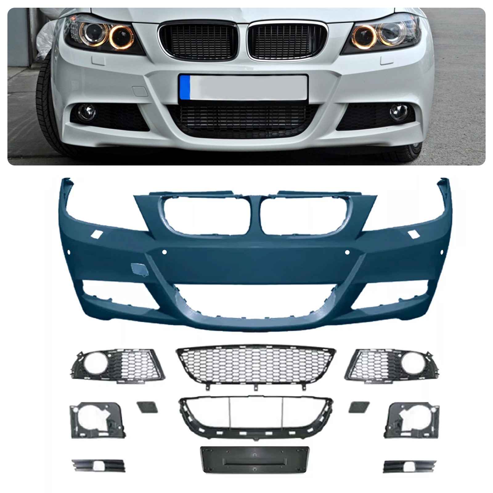 For 2009-2012 BMW E90 E91 4dr 3-Series M Tech Style Front Bumper Body Kit For 2009-2012 BMW E90 E91 4dr 3-Series M Tech Style Front Bumper Body Kit