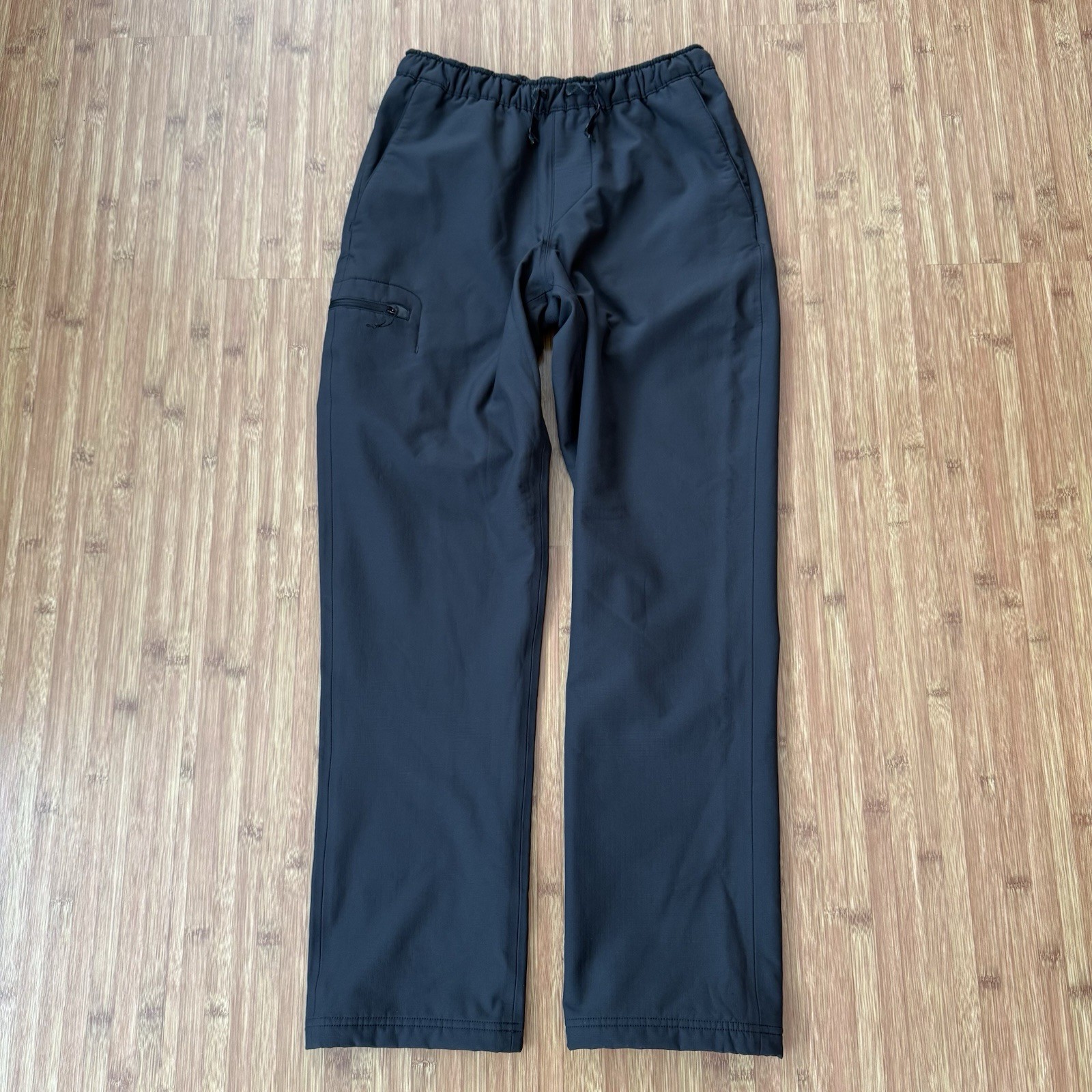 Patagonia Mens Stretch Thermal Pant Sz Small Gray Waffle Lined DWR Elastic Waist