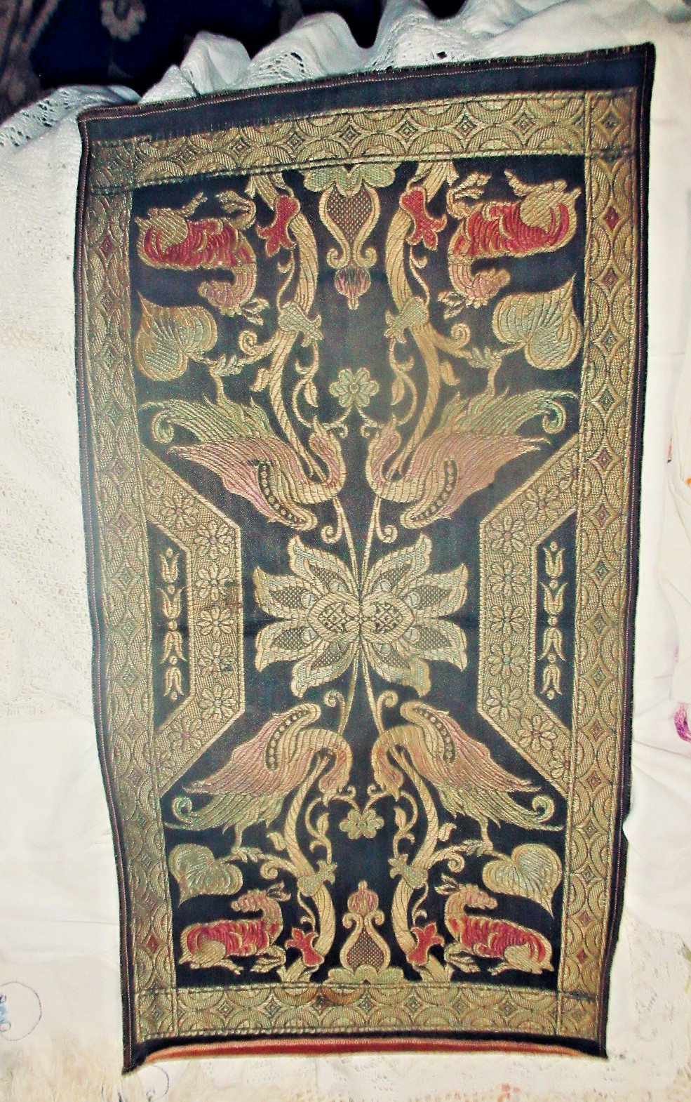 Dramatic antique Tapestry Cover of Griffon\'s Deer 12\