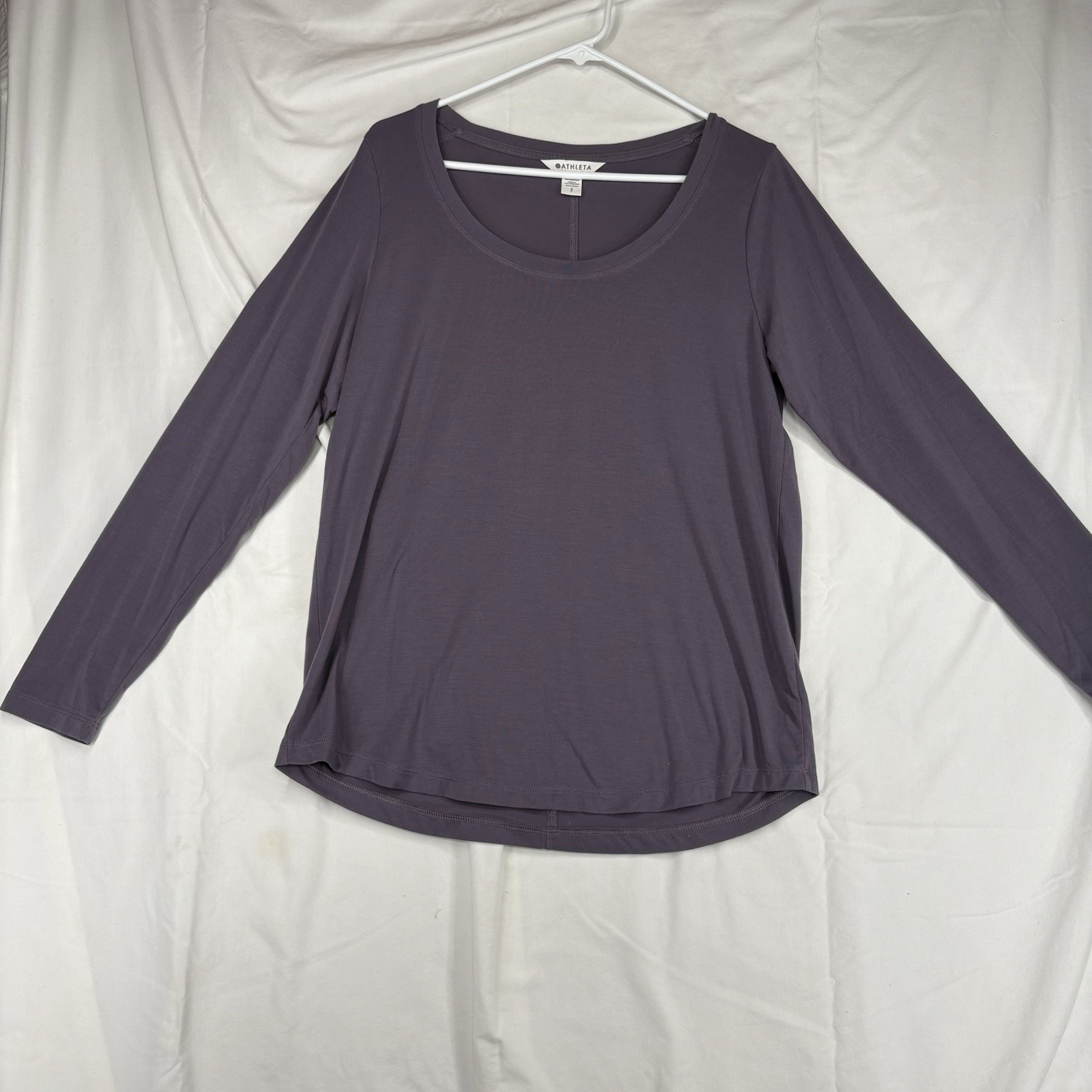 Athleta Stratus II Top Purple Long Sleeve Scoop Neck / Womens Small