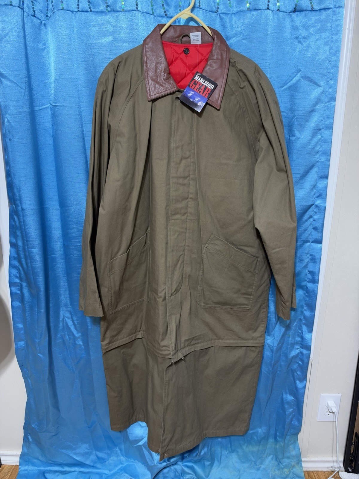 Vintage NWT Marlboro Gear Long Duster Coat Men’s Quilted Removable Duster XL