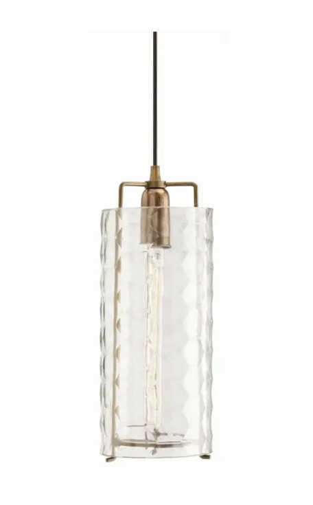 Arteriors Laura Kirar Ice Small Pendant DK42050 Antique Brass Faceted Glass