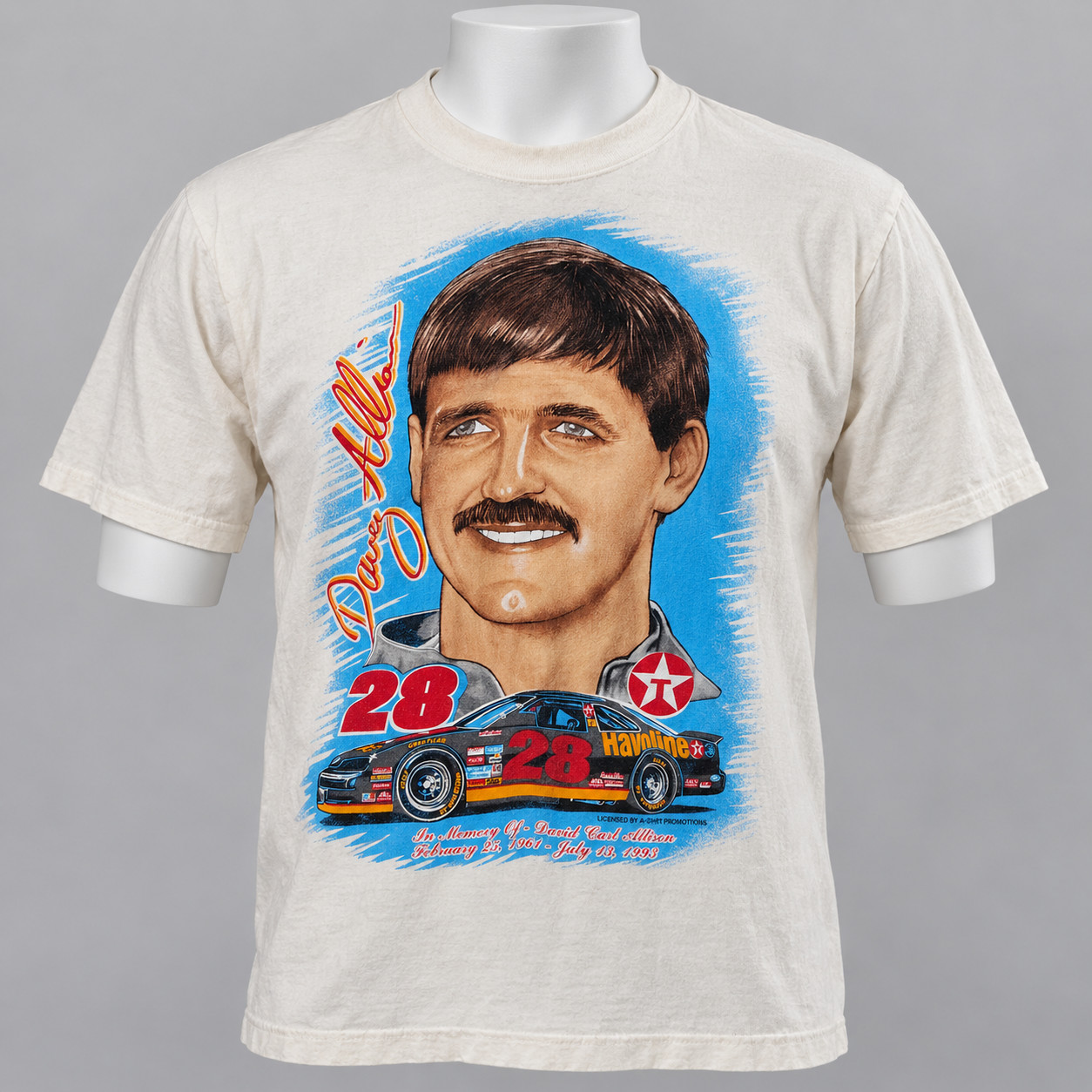 Davey Allison T Shirt Large NASCAR 28 FORD Havoline Texaco USA Vintage Licensed