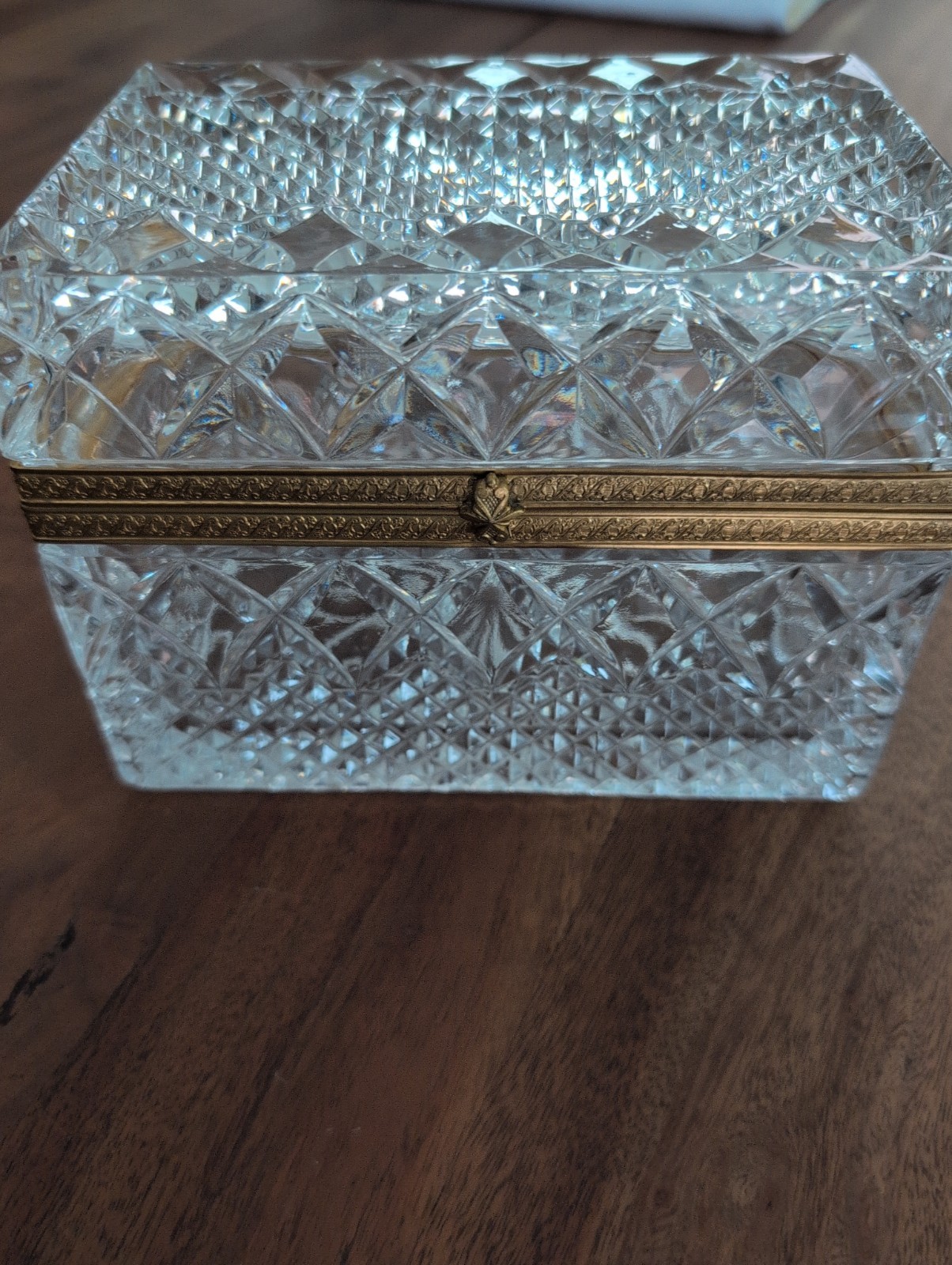 Vintage French-Baccarat Style Heavy Cut Crystal Jewelry Casket/Trinket Box 6.5 Vintage French-Baccarat Style Heavy Cut Crystal Jewelry Casket/Trinket Box 6.5