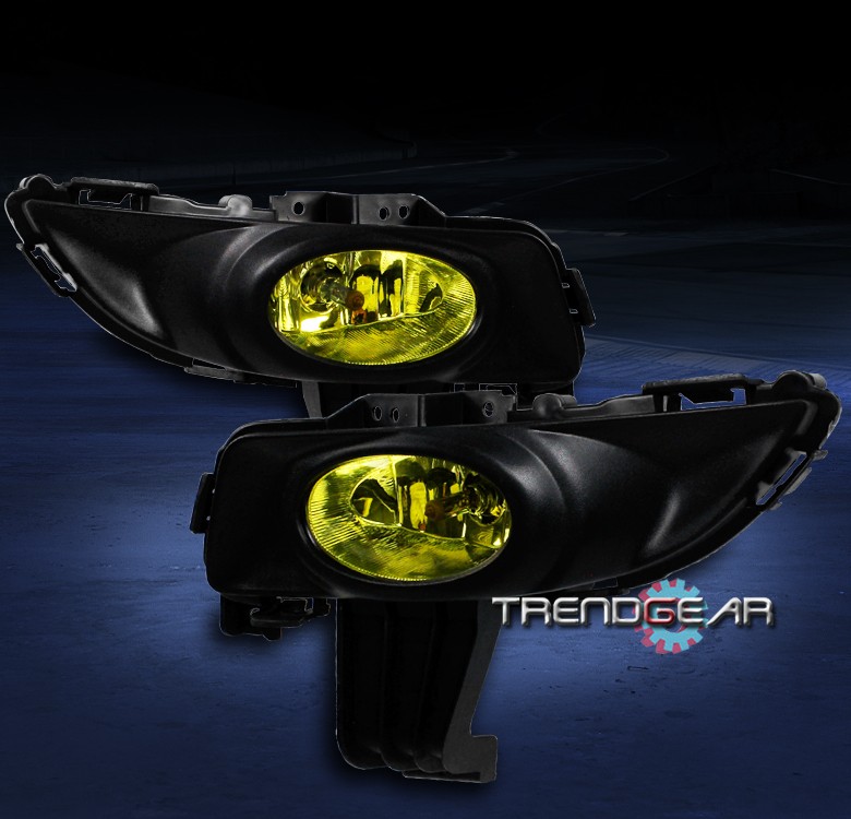 2004 2005 2006 MAZDA 3 MAZDA3 SEDAN 4DR JDM BUMPER YELLOW FOG LIGHTS+HARNESS KIT