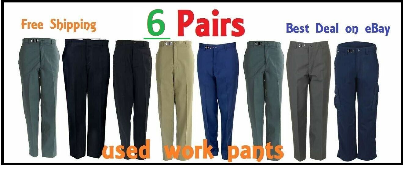 6 Used Uniform Work Pants Cintas, Aramark, Dickies, Redkap. 