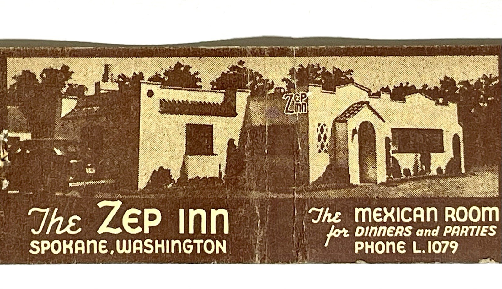 RARE SPOKANE, WASHINGTON 1930'S- ZEP INN, MEXICAN ROOM, MATCHBOOK COVER RARE SPOKANE, WASHINGTON 1930'S- ZEP INN, MEXICAN ROOM, MATCHBOOK COVER