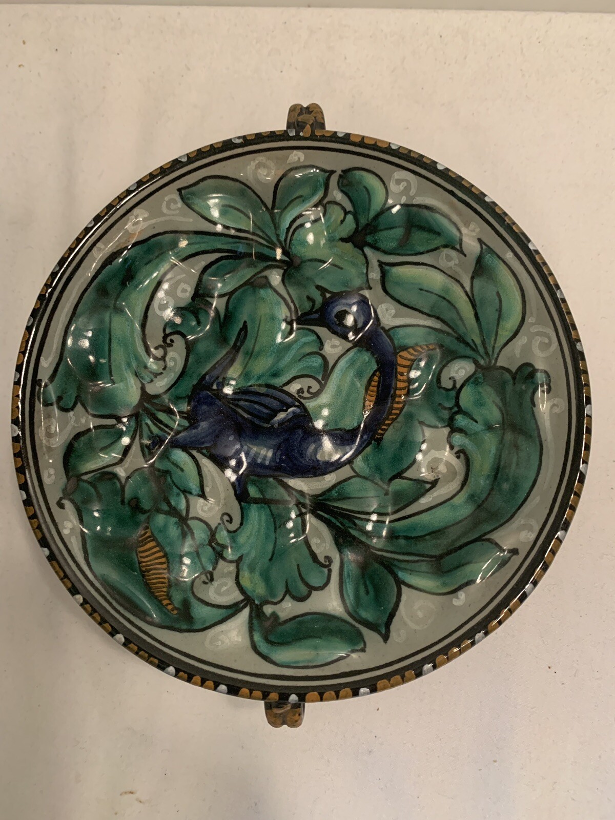 VINTAGE M.A.P. PESARO ITALIAN MAJOLICA STYLE DISH  20TH CENTURY 