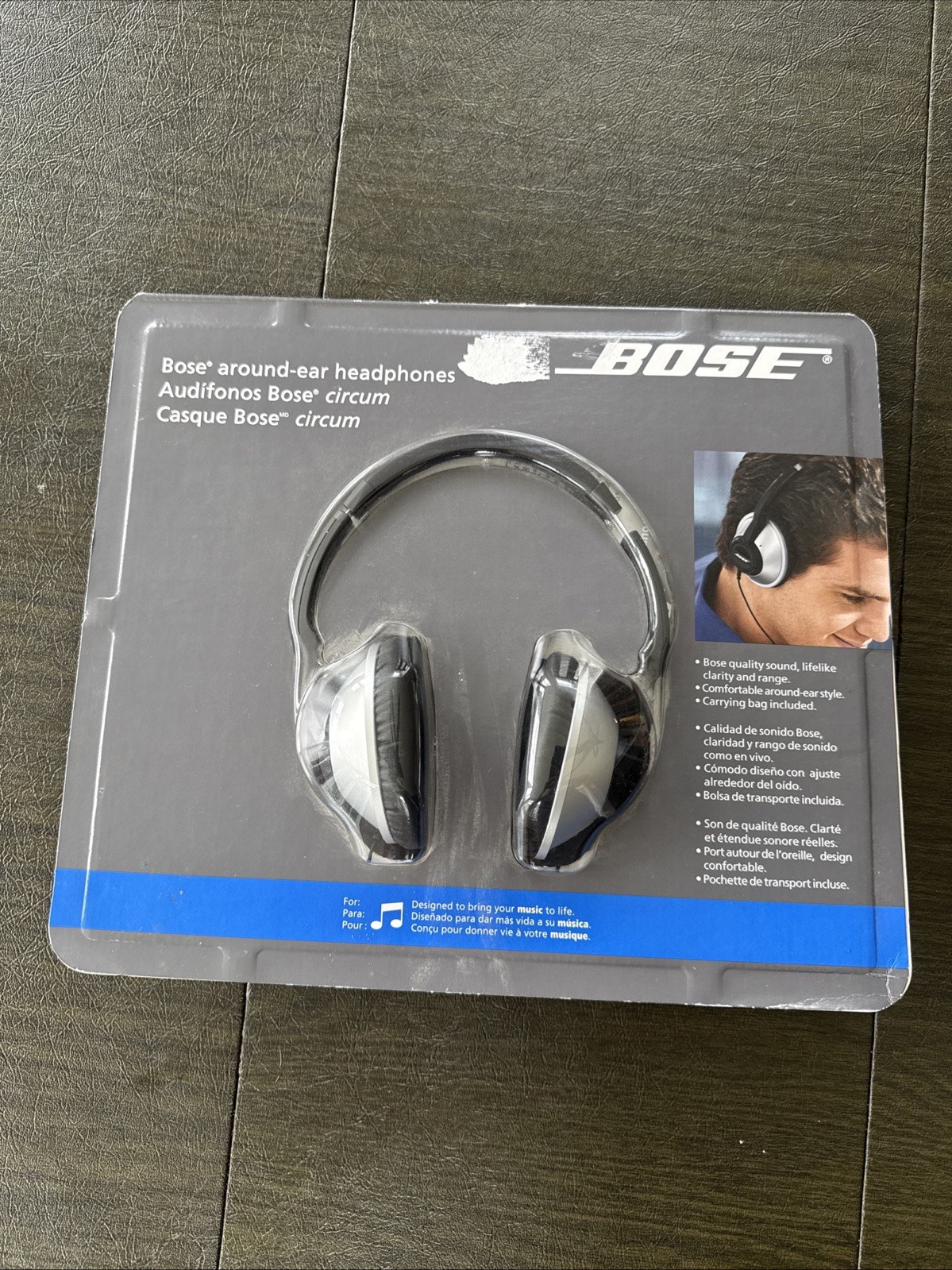Vintage NOS Sealed Bose Around-Ear Headphones Silver Black Y2K