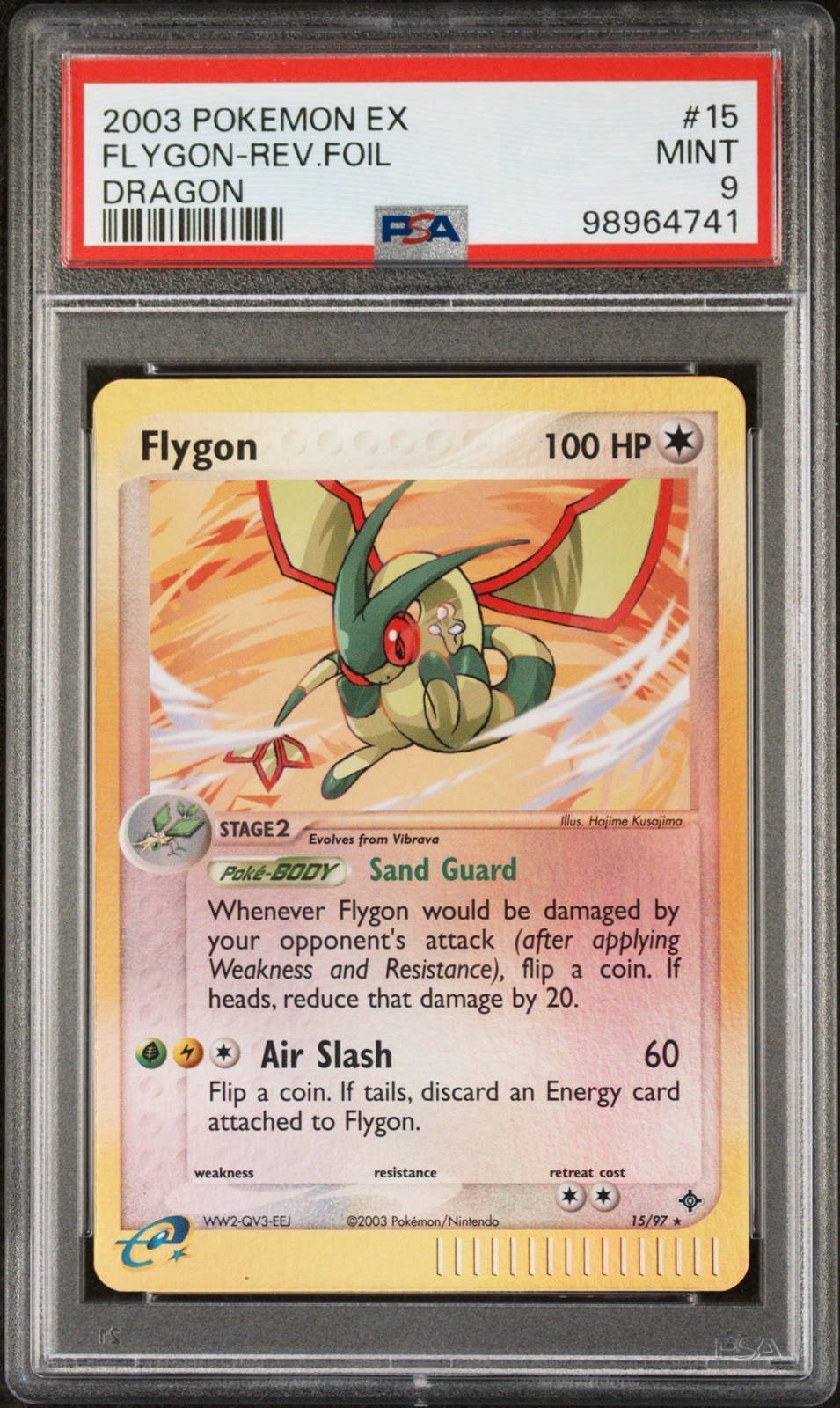 PSA 9 Flygon Reverse Holo 15 2003 Mint Dragon Pokemon Card PSA 9 Flygon Reverse Holo 15 2003 Mint Dragon Pokemon Card