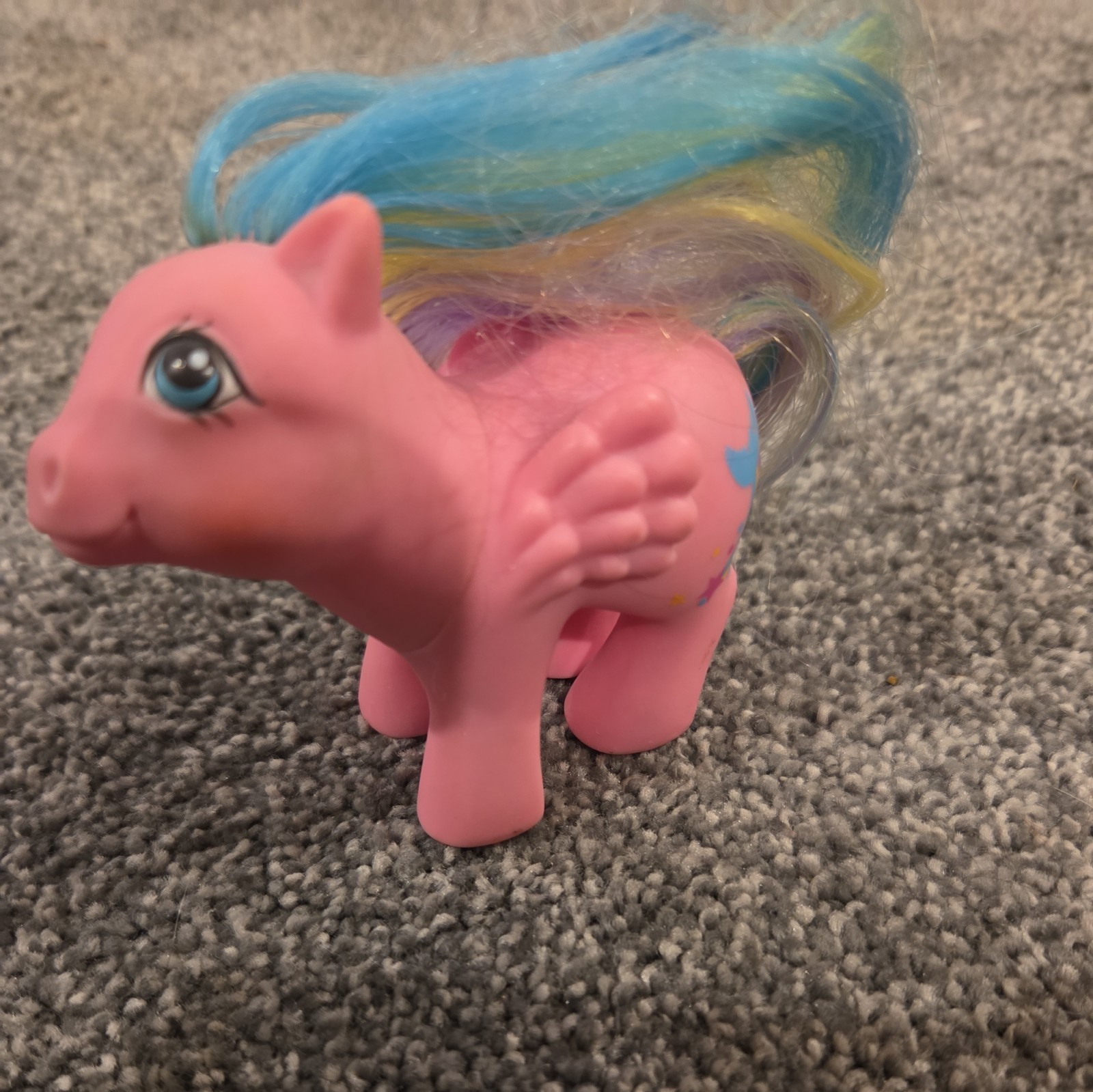 Vintage 1984 Hasbro My Little Pony G1 Baby Brightbow Pink Pegasus Rainbow