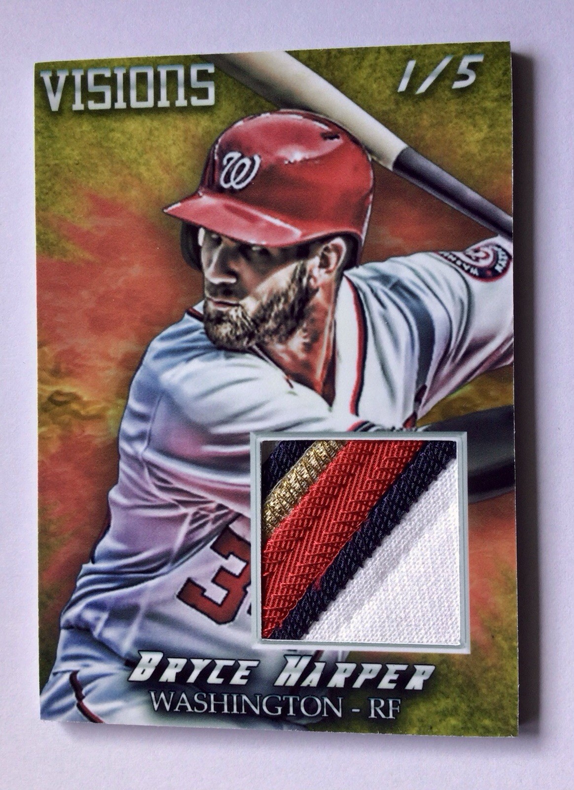 Bryce Harper 2018 Jayson Johnson Art Card Patch 1/5 Visions Bryce Harper 2018 Jayson Johnson Art Card Patch 1/5 Visions