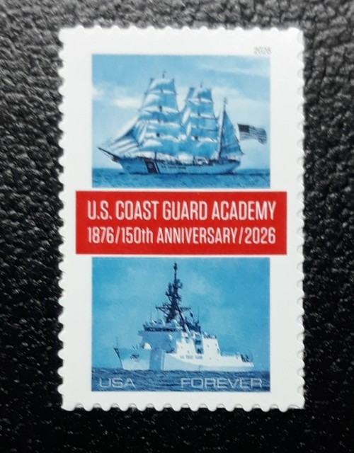 US Scott #6117, 2026 Forever, U.S. Coast Guard Academy 150th Anniversary, Single US Scott #6117, 2026 Forever, U.S. Coast Guard Academy 150th Anniversary, Single